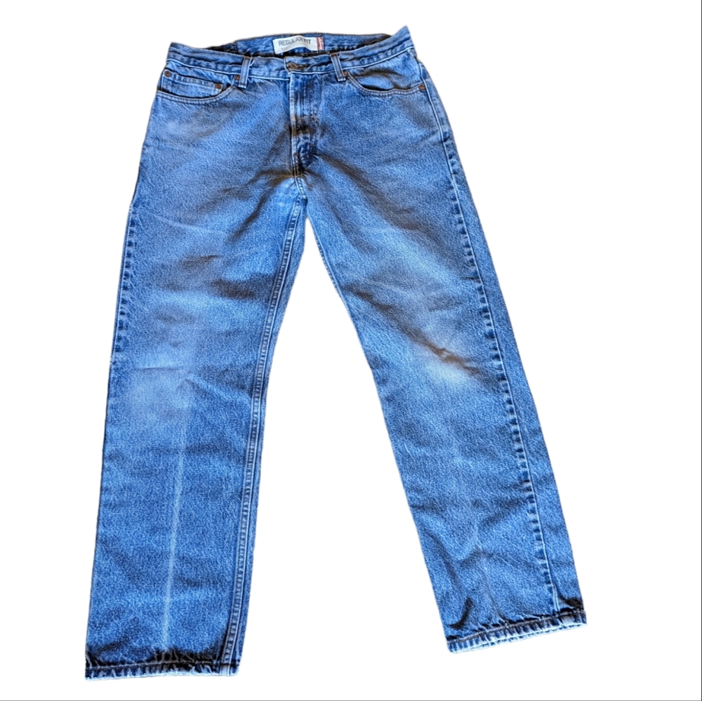 Vintage Levi's 505 Regular Fit Jeans Size 34 x 30 Red Blank Tab